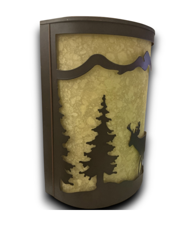 51915 1-Light Bronze Rustic Deer Tree Wall Sconce