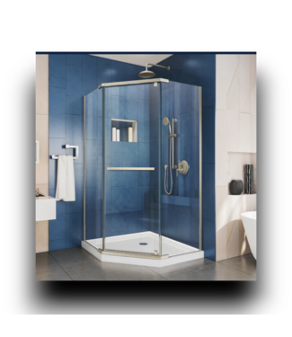 51924 Prism Brushed Nickel Pivot Shower Door 36.125"W