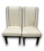 51935 Modern Ivory Leather Dining Chairs (Set of 2)