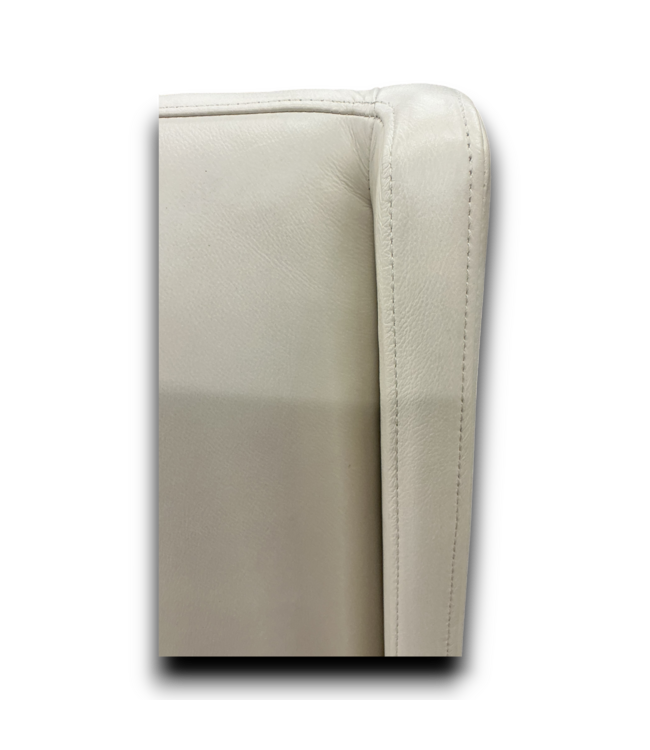 51935 Modern Ivory Leather Dining Chairs (Set of 2)