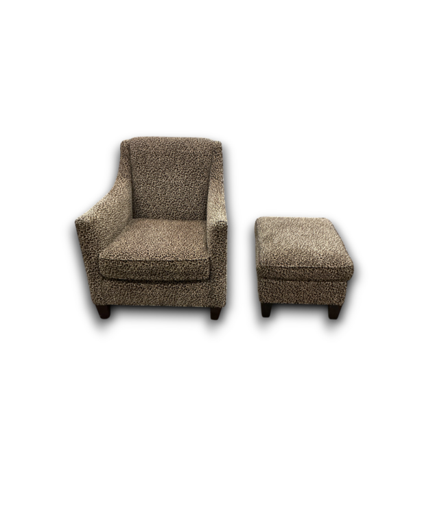 51946 Leopard Print Chair And Ottoman Set