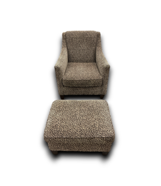 51946 Leopard Print Chair And Ottoman Set