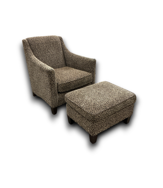 51946 Leopard Print Chair And Ottoman Set