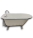 51945 Vintage Cast Iron Clawfoot Tub With Faucet 48"L