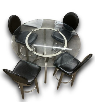 51980 5-Piece Bar Set With Glass Tabletop