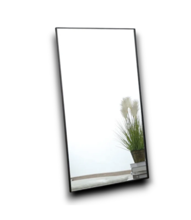51991 Black Rectangle Metal Frame Full Length Wall Mirror