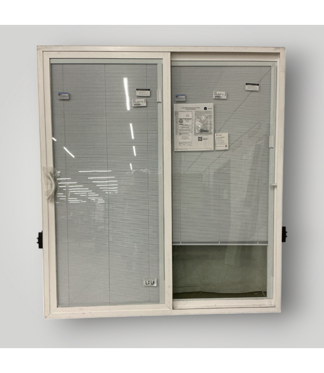 52031 White Vinyl Sliding Patio Door With Blinds 72" x 80"