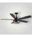 52034 Walnut & Black Ceiling Fan w/Light & Remote