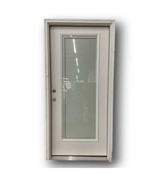 52062 Full Lite Prehung Exterior Door With Blinds 36" x 80"