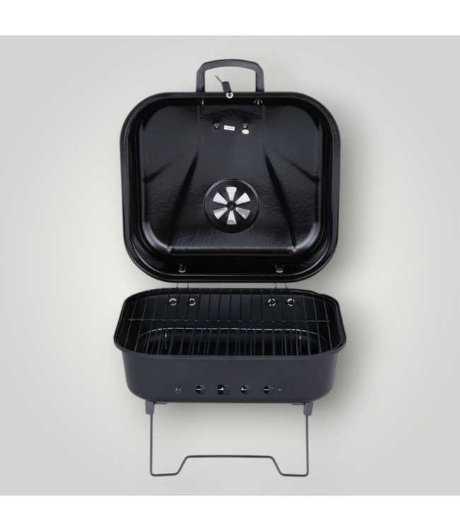 52067 Portable Black Porcelain Charcoal Grill 206 sq. ft.