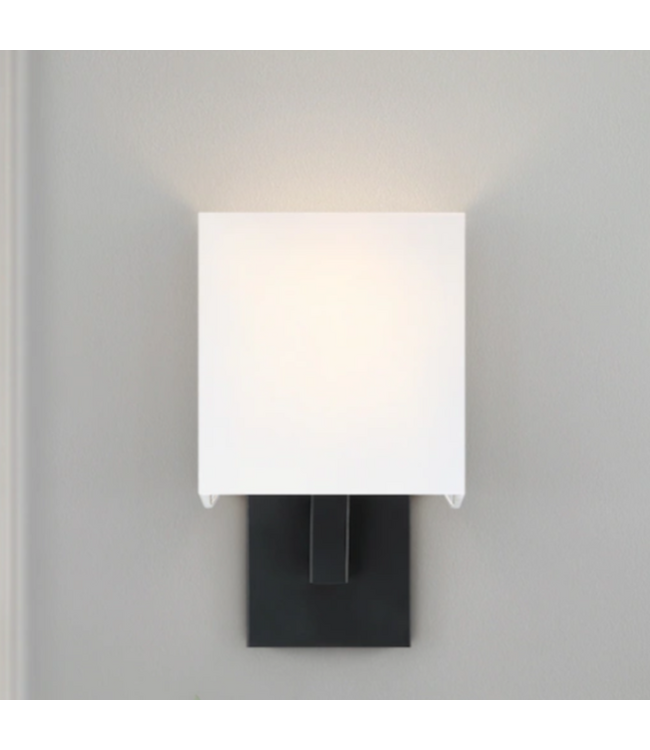 52072 Crass 1-Light Black Square Wall Sconce
