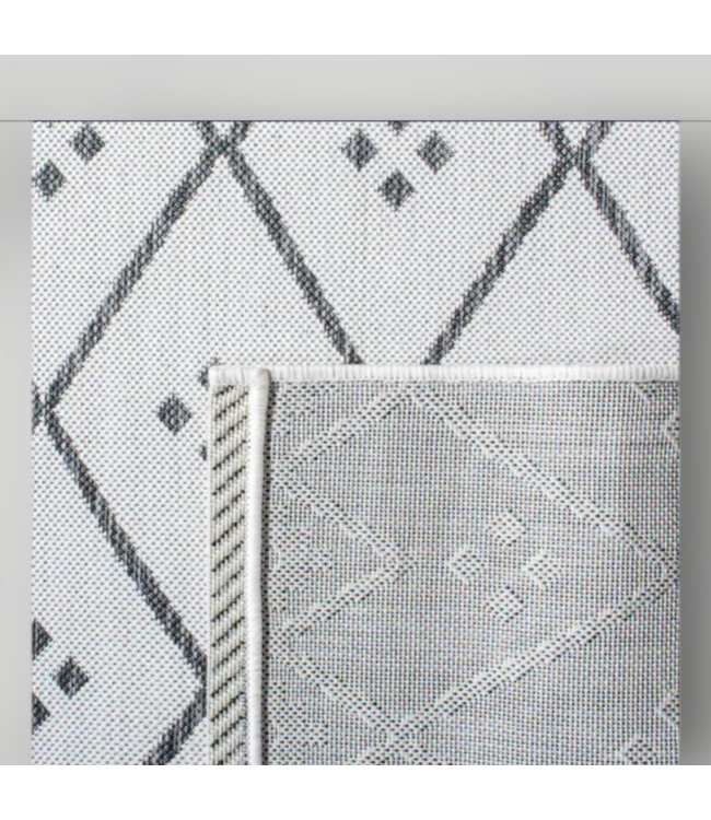 52073 Ivory & Black Rectangular Area Rug 4'W x 6'L