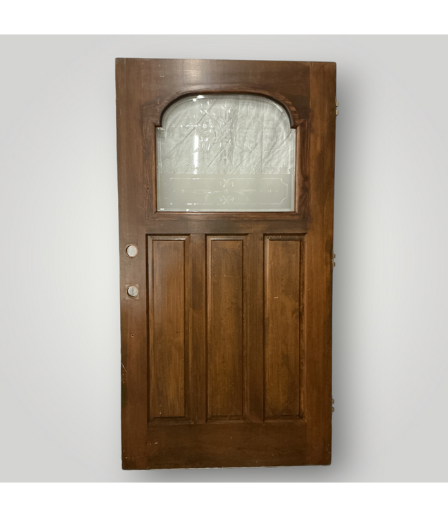 52074 Antique Walnut Half Moon Top Exterior Door 42" x 80"