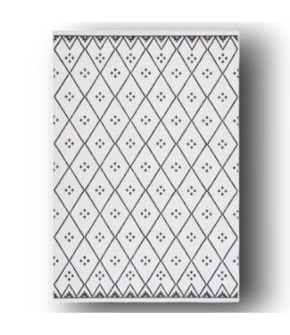 52073 Ivory & Black Rectangular Area Rug 4'W x 6'L
