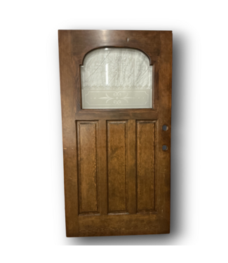 52074 Antique Walnut Half Moon Top Exterior Door 42" x 80"