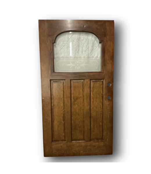 52074 Antique Walnut Half Moon Top Exterior Door 42" x 80"