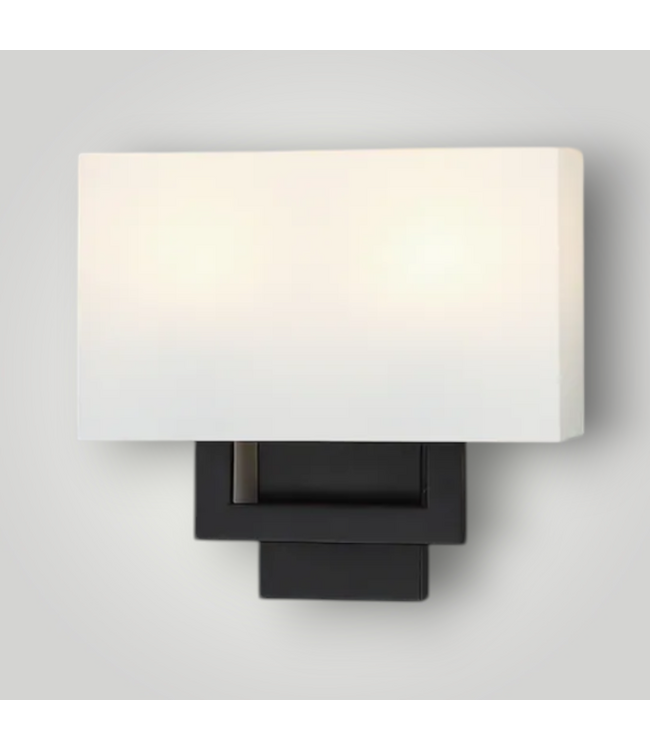 52078 Crass 2-Light Black Rectangle Wall Sconce