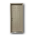 52081 6-Panel Taupe Steel Prehung Exterior Door 32" x 80"