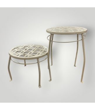 52083 Indoor/Outdoor Round Steel Plant Stand (Set of 2)