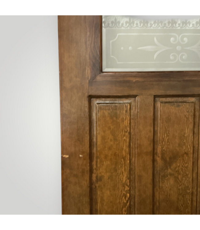 52074 Antique Walnut Half Moon Top Exterior Door 42" x 80"