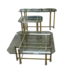 52094 Set of Brass Framed Glass Top Tables (3)