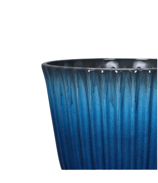 52100 Large Round Blue Plastic Indoor/Outdoor Planter