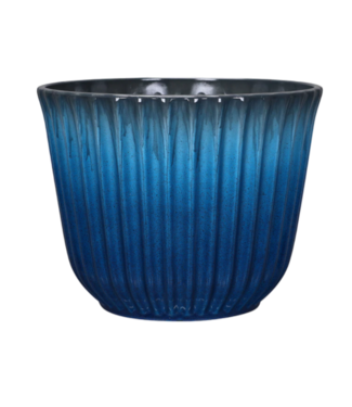 52100 Large Round Blue Plastic Indoor/Outdoor Planter