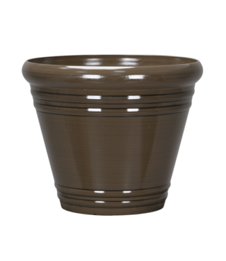 52101 Brown Large Round Plastic Indoor/ Outdoor Planter