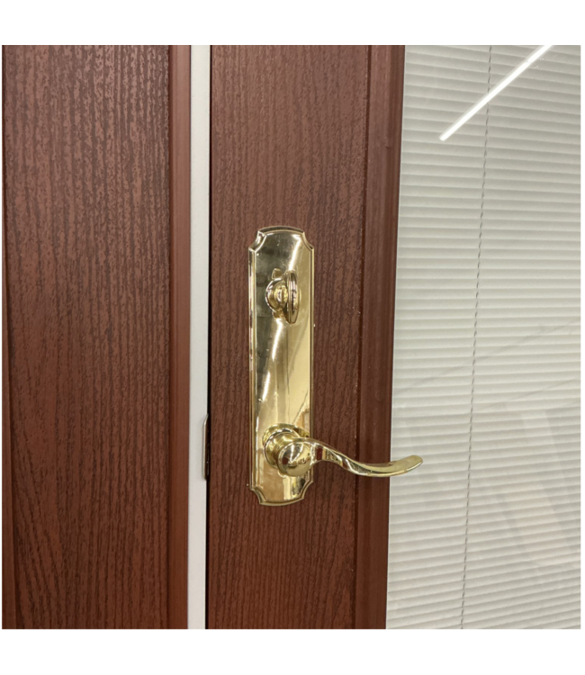 52097 Brick Brown Prehung French Door With Blinds 71.5"W