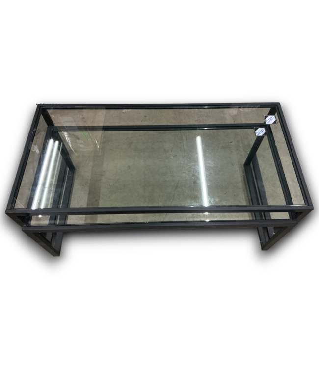 52107 Black Framed Glass Top Tables (Set of 2)