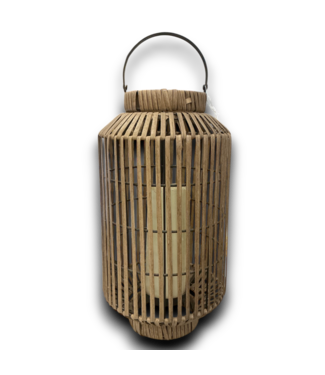 52113 Brown Rattan Outdoor LED Lantern 8.5"W x 16"H