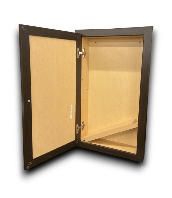 52120 Dark Brown Mirrored Medicine Cabinet 16"W x 26"H