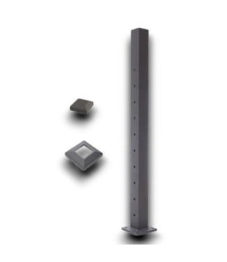 52128 Textured Black Aluminum Deck End Post 2.5"W