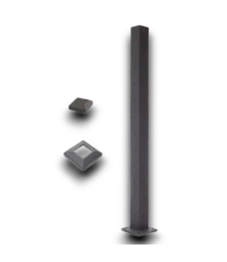 52129 Textured Black Aluminum Deck Corner Post 2.5"W