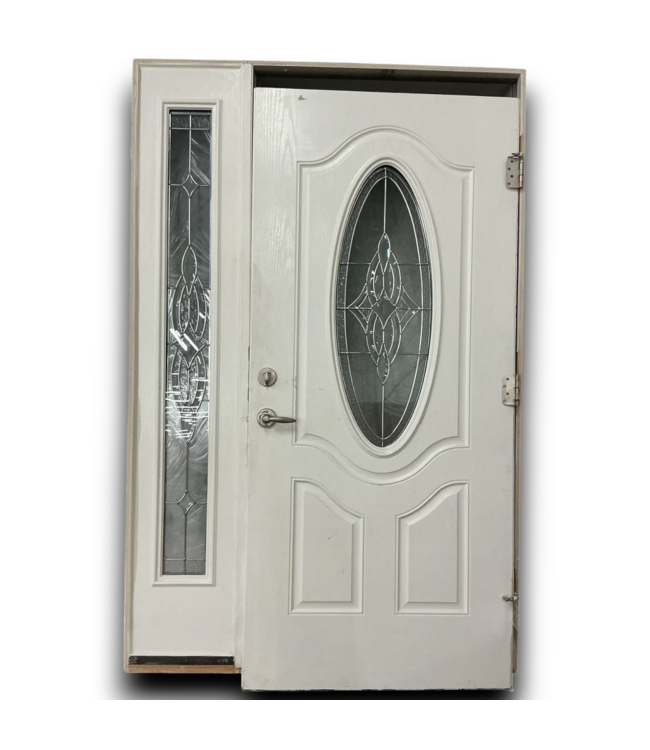 52162 1/4 Lite Exterior Door With Sidelight And Frame 53"W
