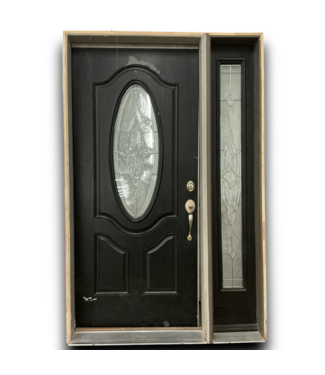52162 1/4 Lite Exterior Door With Sidelight And Frame 53"W