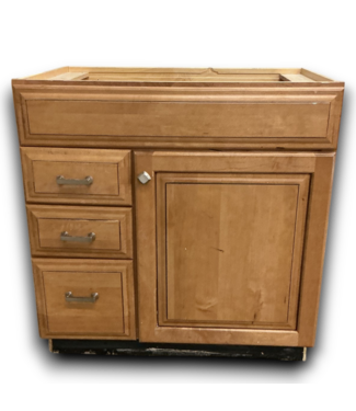 52163 Light Brown Vanity Sink Base Cabinet 33"W