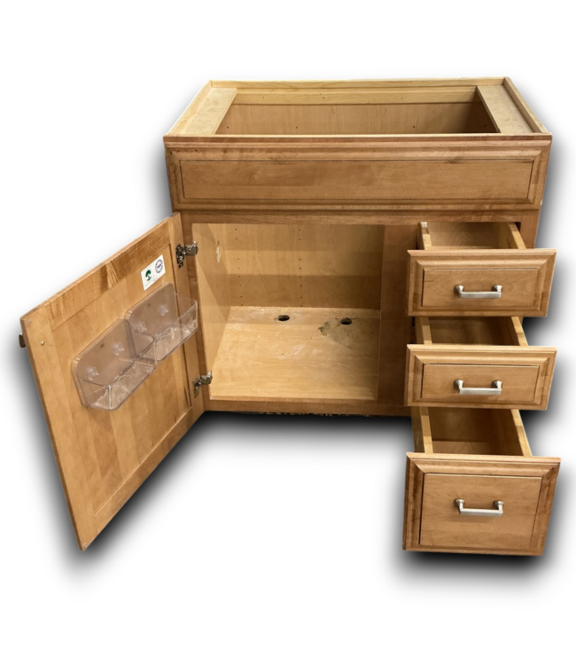 52164 Vanity Sink Base Cabinet Light Brown 33"W