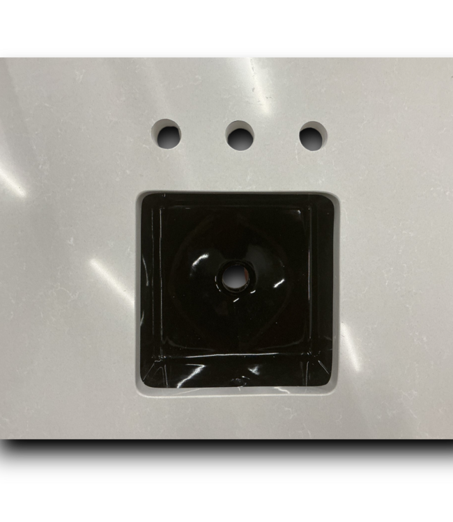 52149 Bathroom Vanity Countertop With Dual Black Sinks