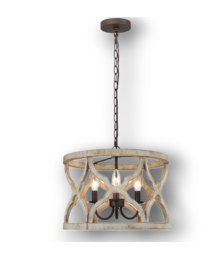 52180 Quaint 3-Light Distressed Bronze Chandelier