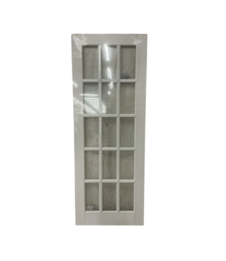 52185 15-Lite Clear Glass French Interior Slab Door 30"W x 80"H