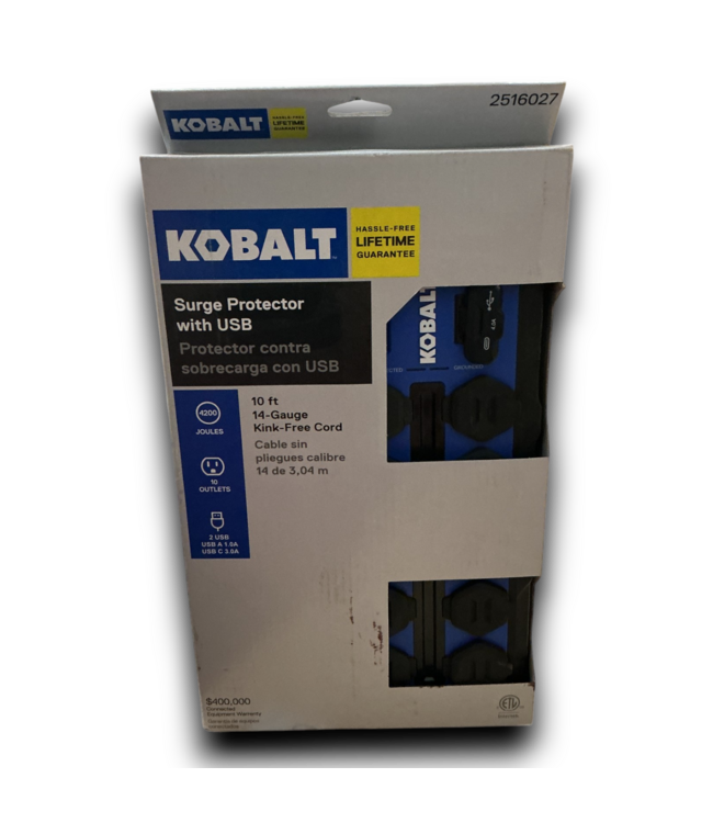 52197 Blue Power Strip 10-Outlets