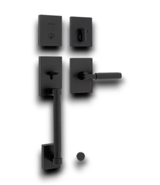 52208 Matte Black Deadbolt & Keyed Entry Door Handleset