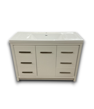 52209 White Bathroom Vanity With Acrylic Top 48"W