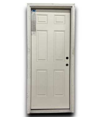 52213 Fiberglass Left Hand 6 Panel Exterior Door 32"W x 80"H