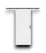 52216 White Primed K-Frame Single Barn Door With Hardware 36"