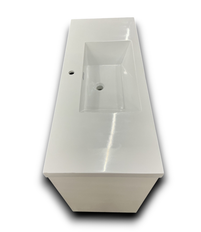 52209 White Bathroom Vanity With Acrylic Top 48"W
