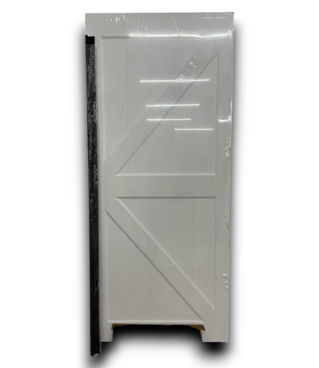 52216 White Primed K-Frame Single Barn Door With Hardware 36"
