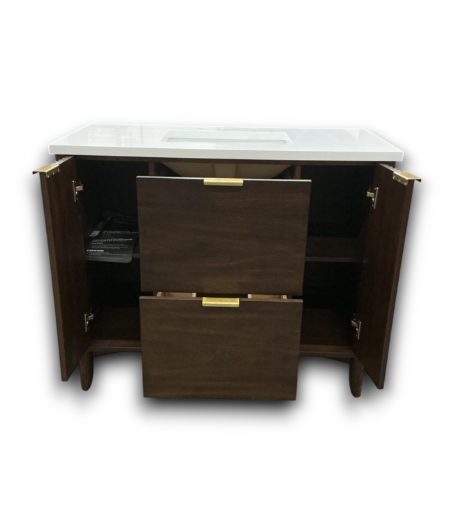 52255 Gabi Dark Walnut Bathroom Vanity With White Top 42"