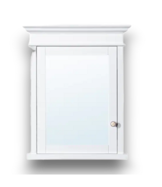 52264 Grace Solid Wood White Mirrored Medicine Cabinet